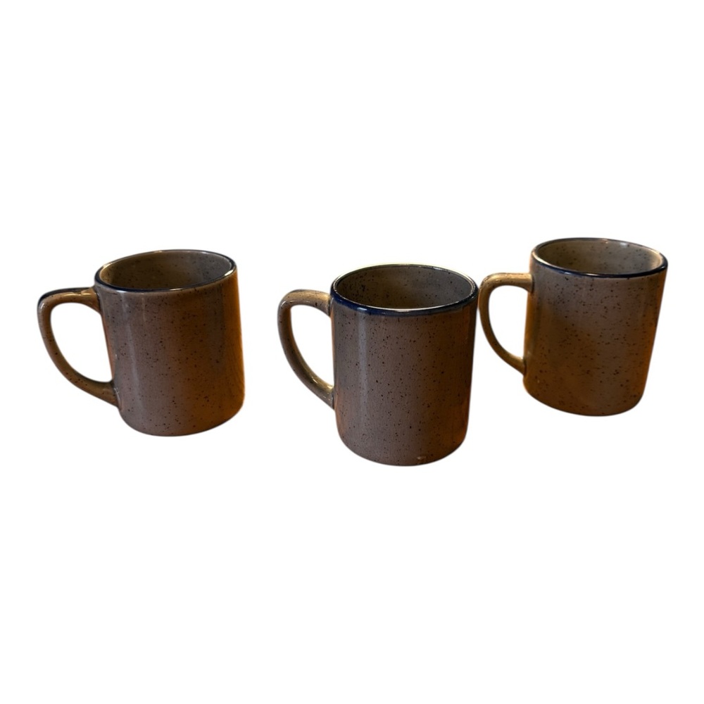 1970's Home Sweet Home 3 Coffee Cup/Mugs Stoneware, Gray /Blue, Collectable VTG. - Picture 6 of 10